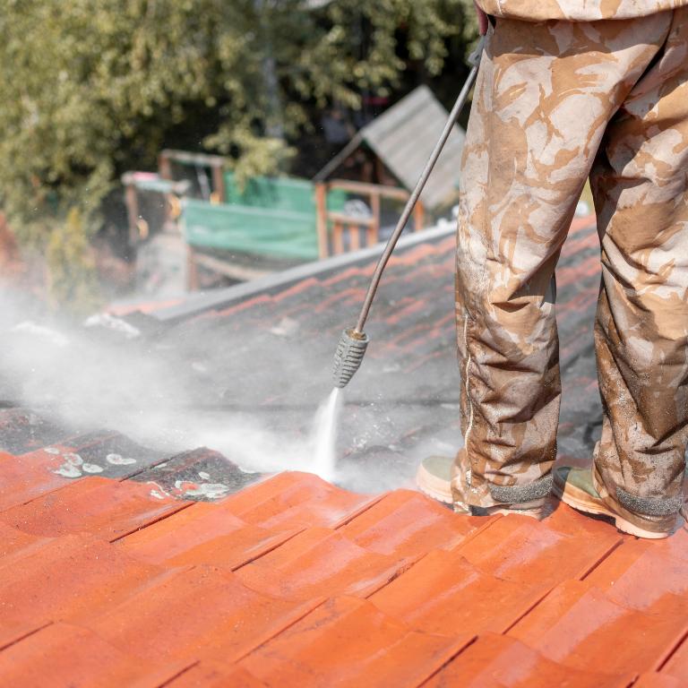 Pressure Washing & Cleaning Roofs in Brisbane before Painting